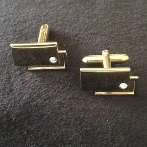 Swank Formal Gold-tone, Diamond Chip Cuff Links